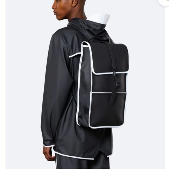 RAINS Reflective Backpack in Black Style No. 14090 Unisex Men Women main image 7